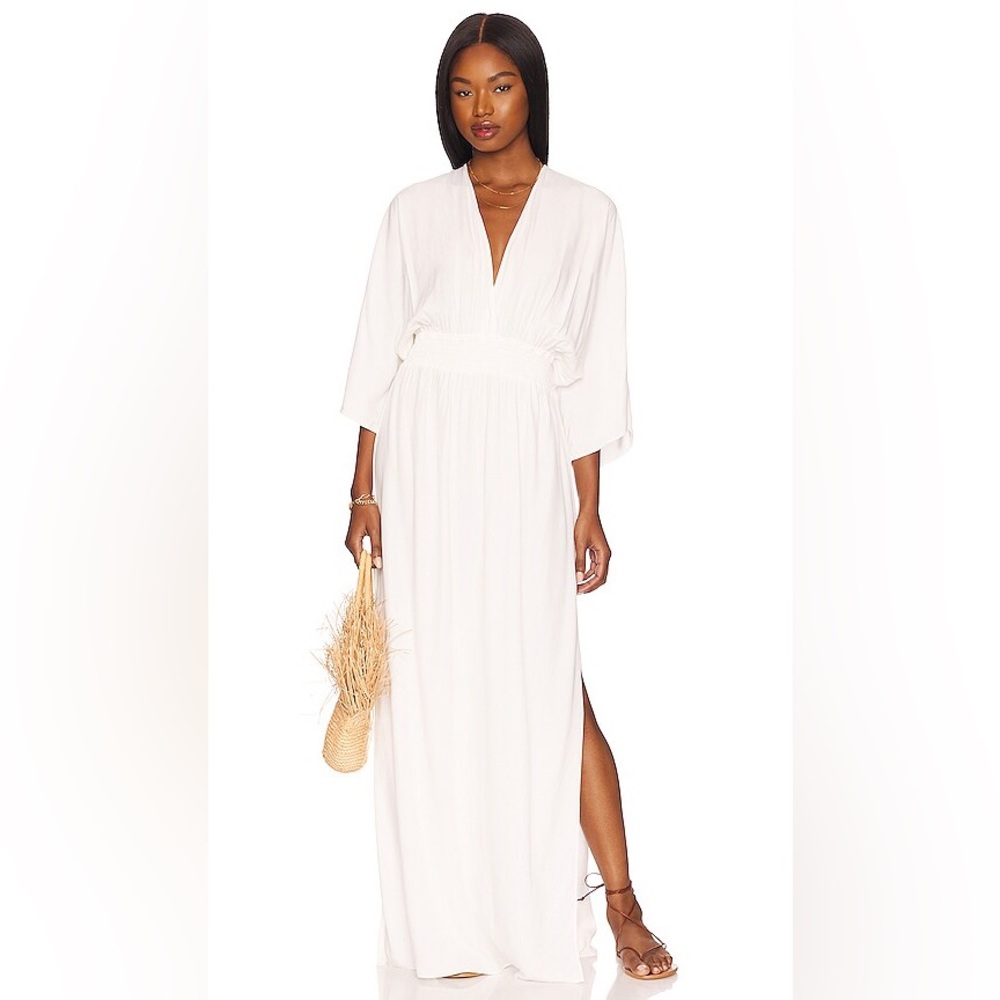 l*space Cream Smocked Maxi Dress